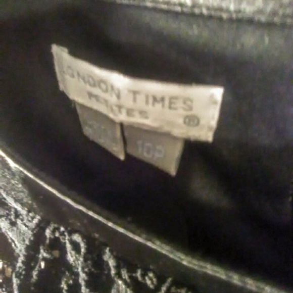 London Times Petites Black Lace Midi NWOT - Picture 4 of 6